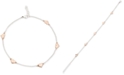 Giani Bernini Two-Tone Heart Anklet in Sterling Silver and 18k Rose Gold-Plate, Created for Macy's